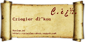 Cziegler Ákos névjegykártya